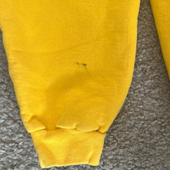 Starter Mens Long Sleeve Crewneck Heavyweight Pullover Sweatshirt Yellow Size L - Picture 5 of 6